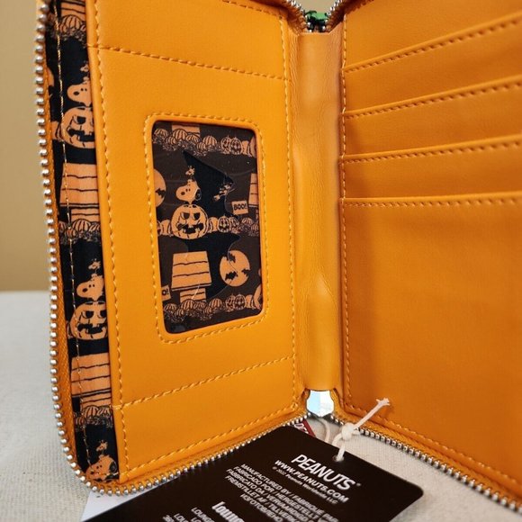 Loungefly Peanuts Snoopy the Great Pumpkin Halloween GID Zip Around Wallet NEW - Picture 12 of 13